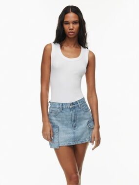 Denim Forum The '90s Cargo Mini Denim Skirt